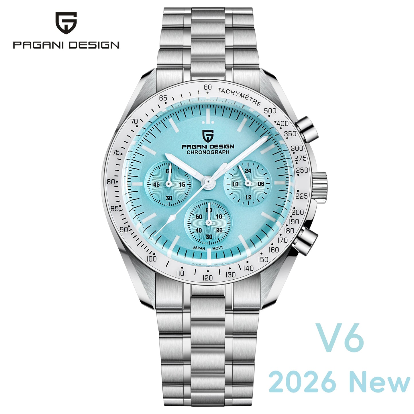 PAGANI DESIGN 2026 New V5 PD1701 Men's Watches Luxury Quartz Watch Men Sport Speed Chronograph AR Sapphire Glass 100M Waterproof