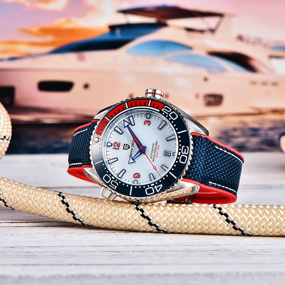 2026 New PAGANI DESIGN Diving Series Luxury 8215 Mechanical Automatic Watch Sapphire Glass 40MM Sports Leather Watches for Men